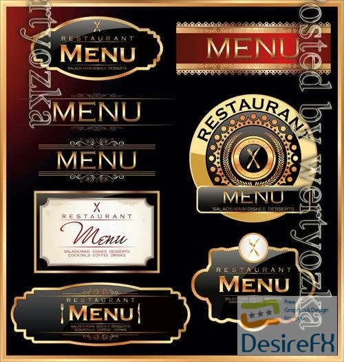 Vector restaurant and cafe labels