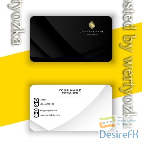 Vector stylish black or white business card template