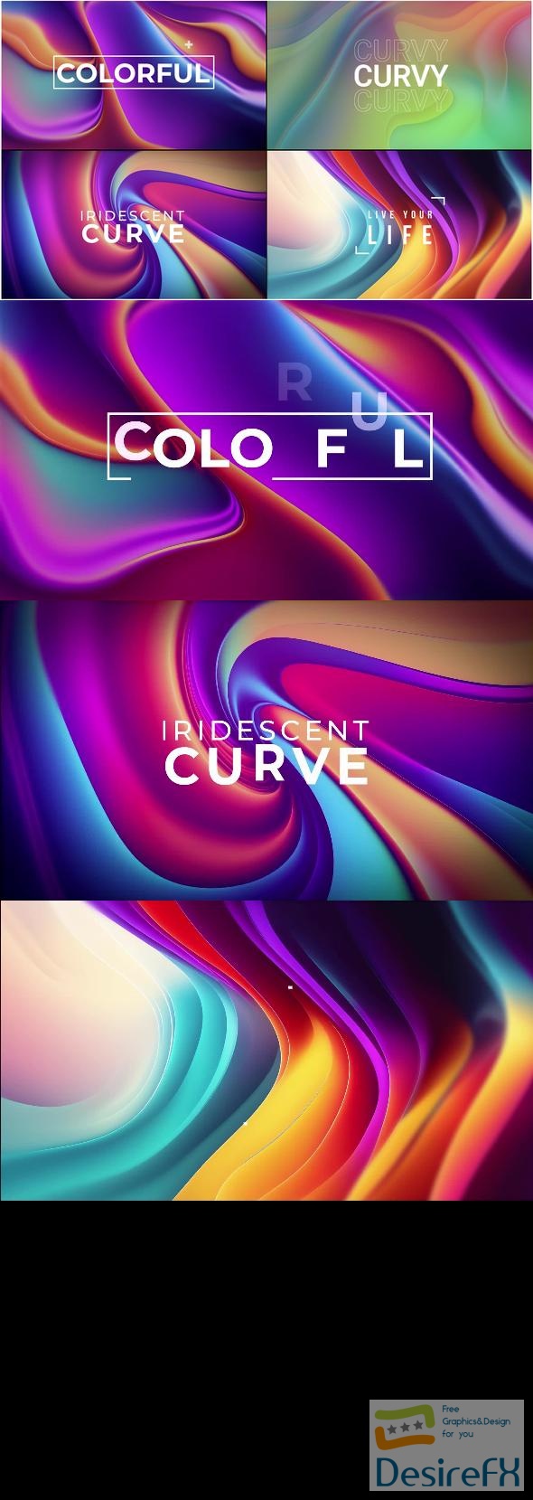 VideoHive Colorful Curves Titles 42788119