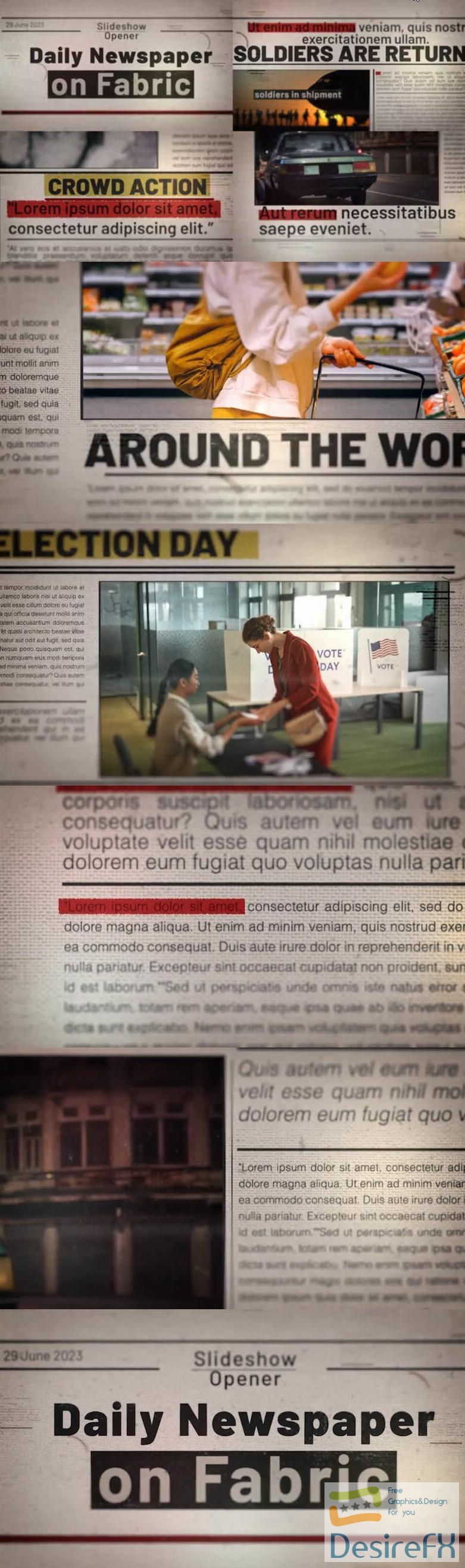 Videohive Daily Newspaper on Fabric Premiere Pro