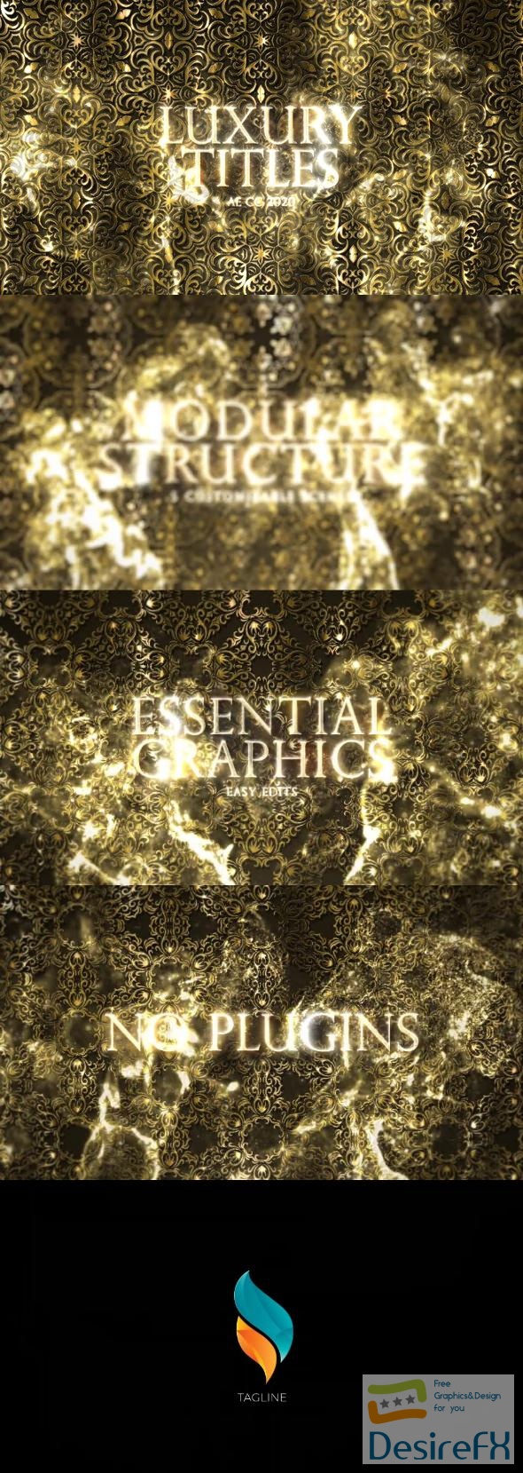 VideoHive Luxury Gold Pattern Titles 42347355