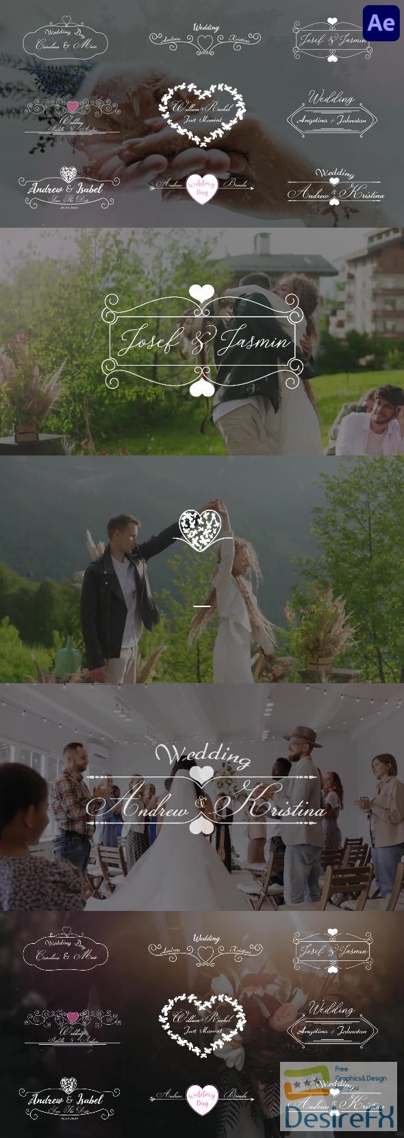 VideoHive Unique Wedding Titles for After Effects 43382978