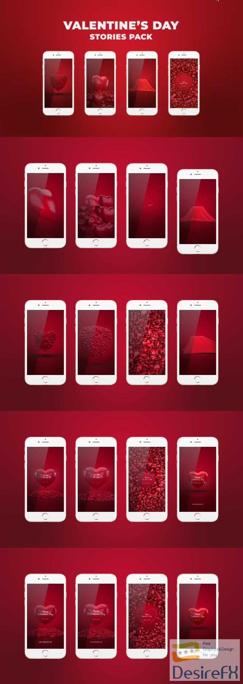 Videohive Valentines Day Story Pack 43255550
