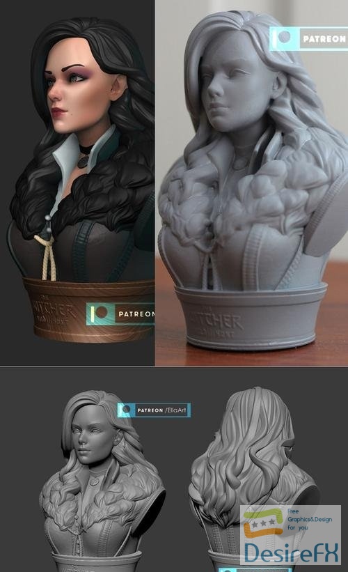 Witcher Yennefer bust version – 3D Print