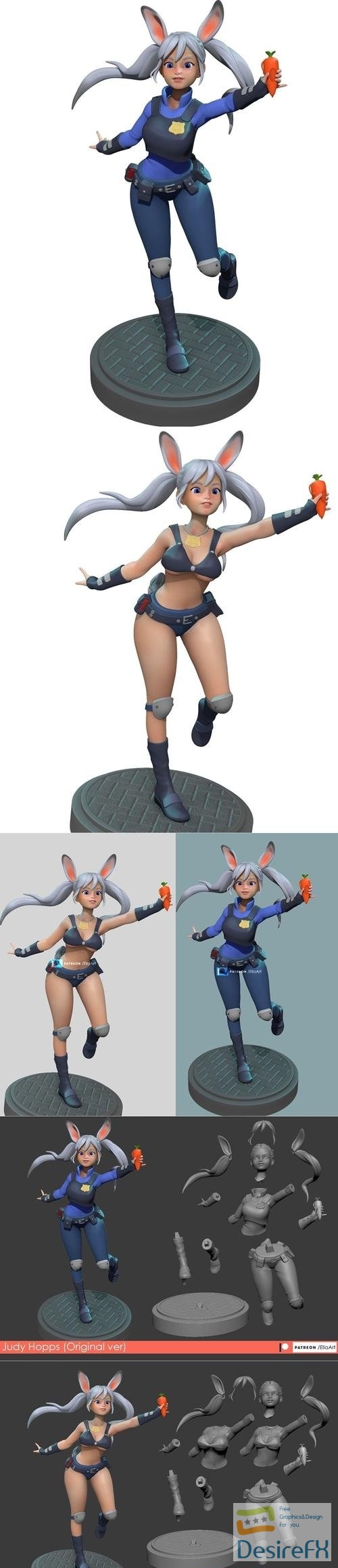 Zootopia Judy Hopps Version 1 and 2 3D Print