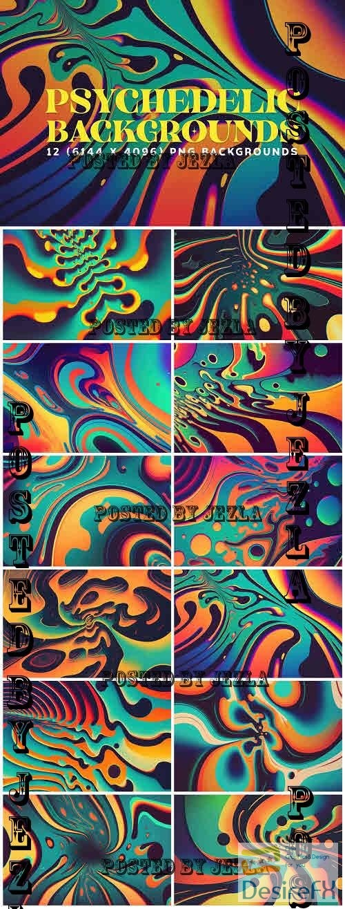 12 Psychedelic Backgrounds in 6K - 12789244