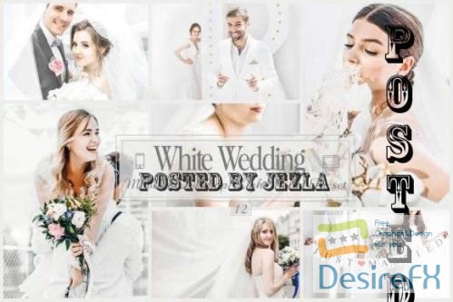 12 White Wedding Mobile & Desktop Lightroom Presets, Bright - 2485894