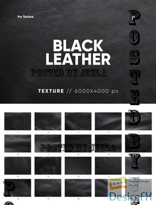 20 Black Leather Textures HQ - 12788033