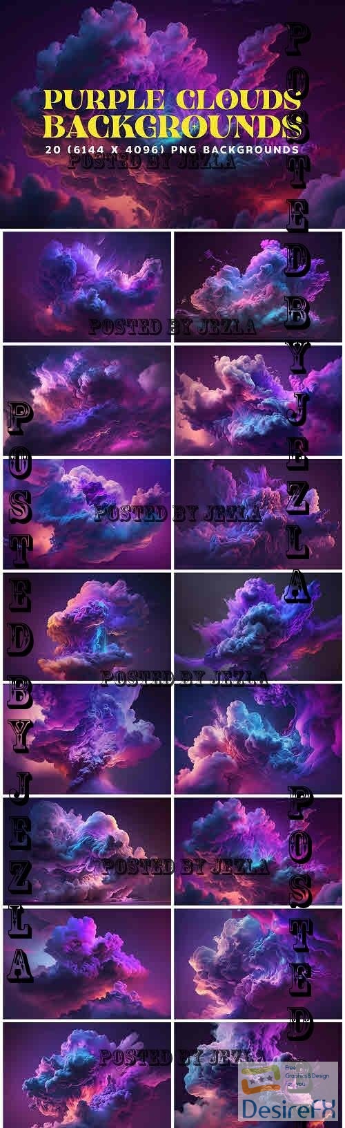 20 Purple Clouds Backgrounds 6K - 12780539