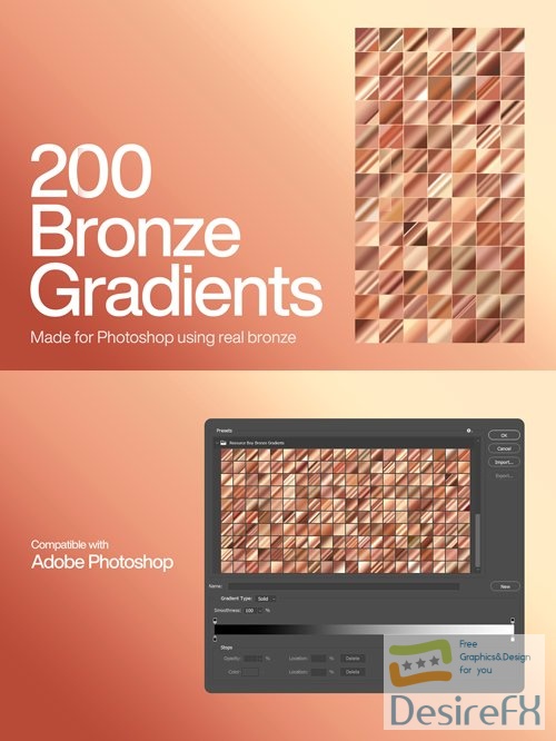 200 Real Bronze Gradients for Photoshop