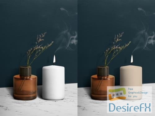 Adobestock - Decoration Mockup with Candle by Flower Vase 441407766