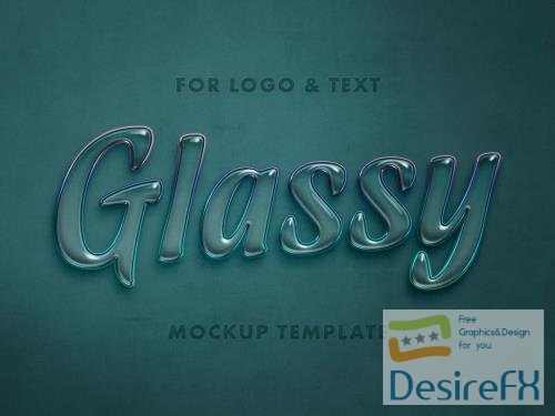 Adobestock - Green 3D Glass Text Effect Mockup 433475019