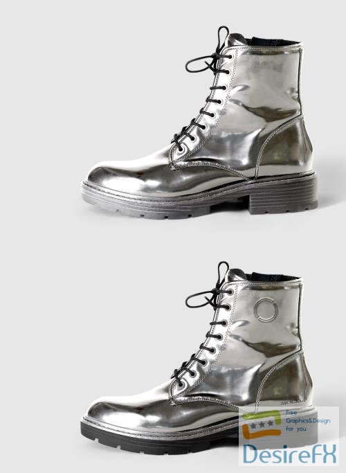 Adobestock - Metallic Ankle Boots Mockup 442162655