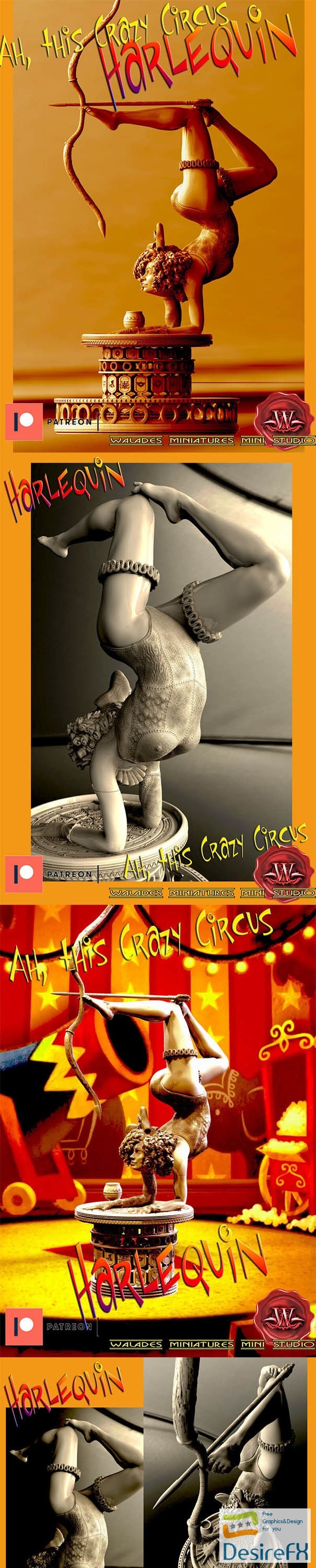 Ah this Crazy Circus Harlequina – 3D Print
