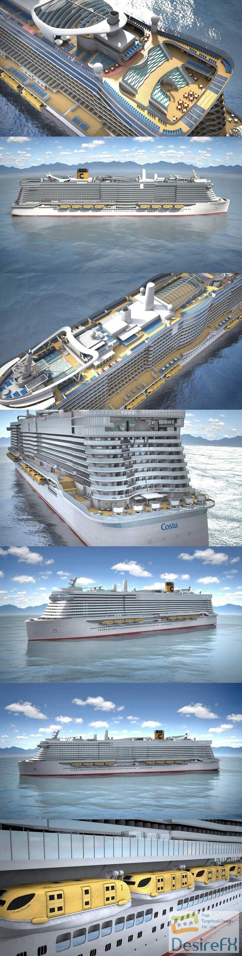 Costa Smeralda Cruise Ship 3D Model