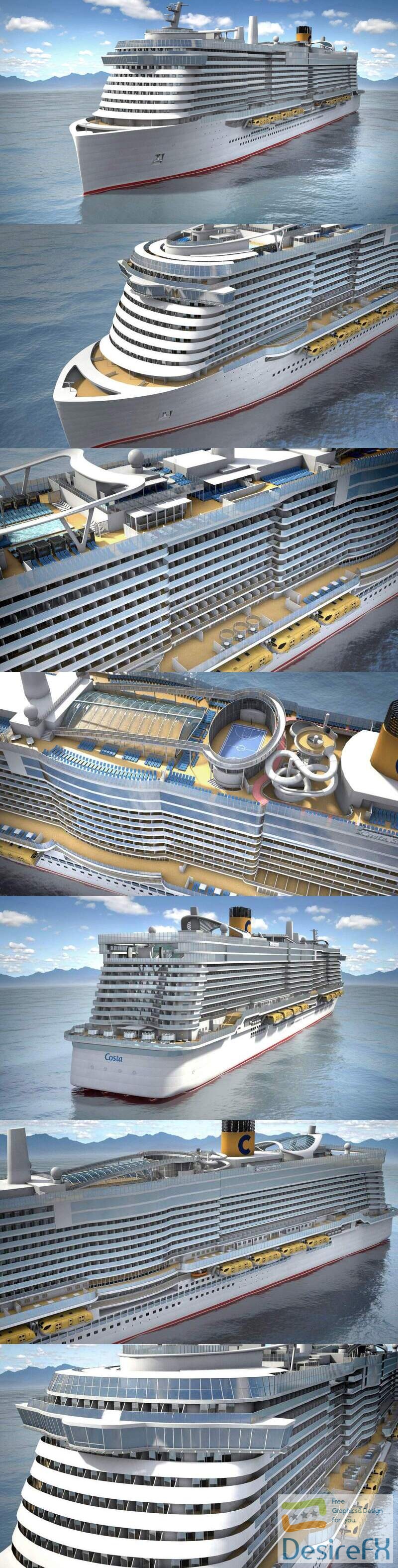 Costa Smeralda Cruise Ship 3D Model
