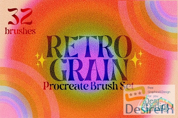CreativeMarket - Retro Grain Procreate Brush Set - 12726140