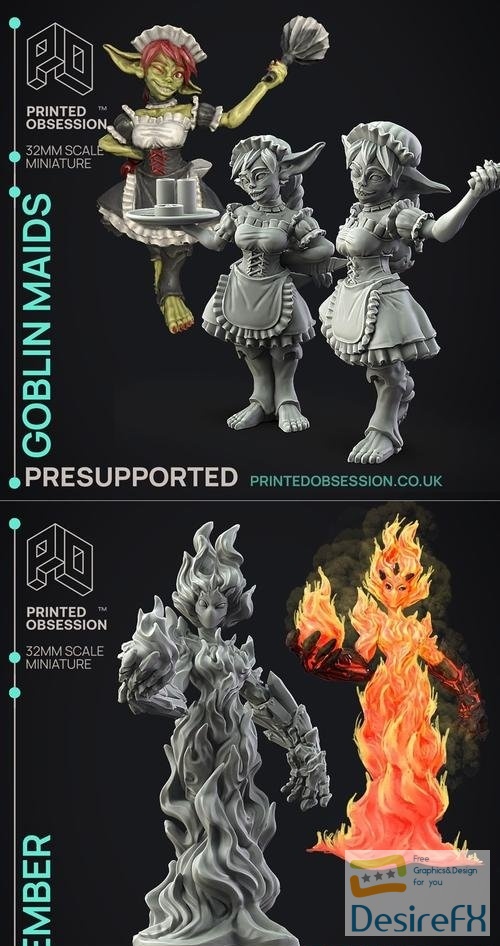 Dungeon Cleaning Inc - Goblin Maids and Ember 3D Print