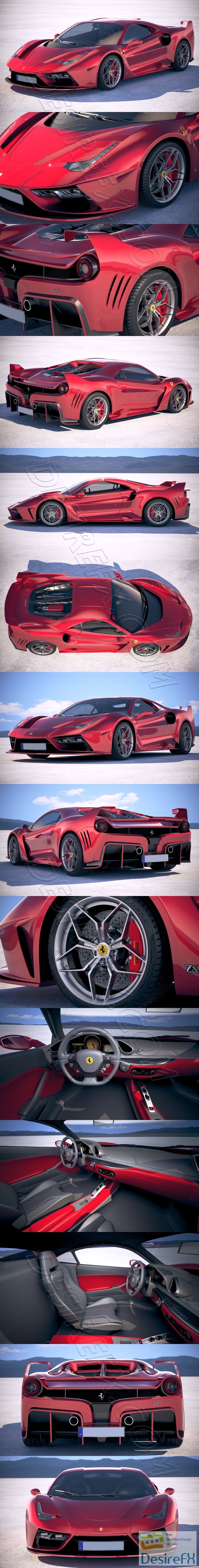 Ferrari 7X Design GTO Vision 3D Model