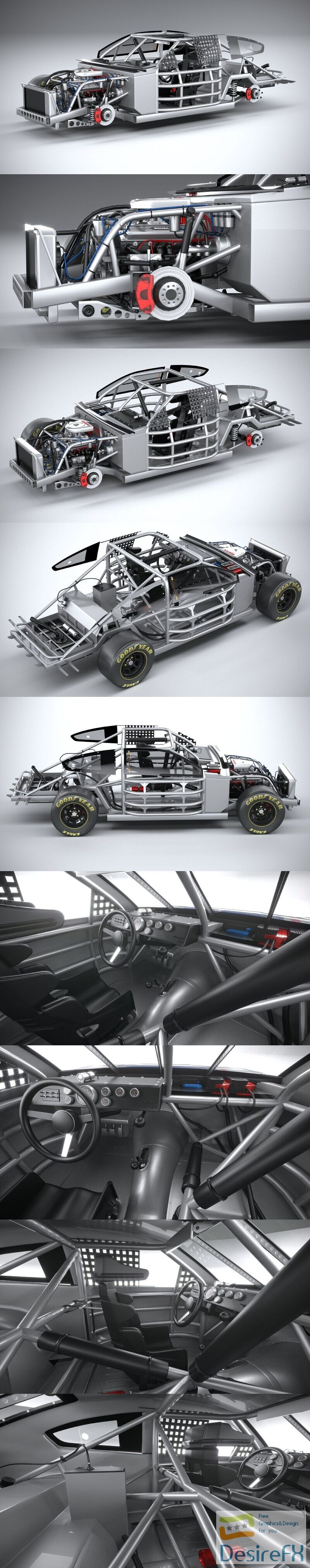 Ford Mustang NASCAR 2020 3D Model
