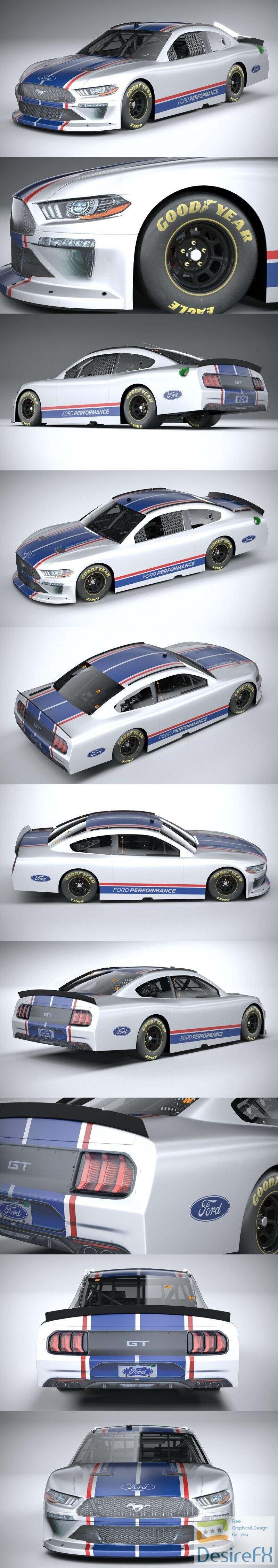 Ford Mustang NASCAR 2020 3D Model