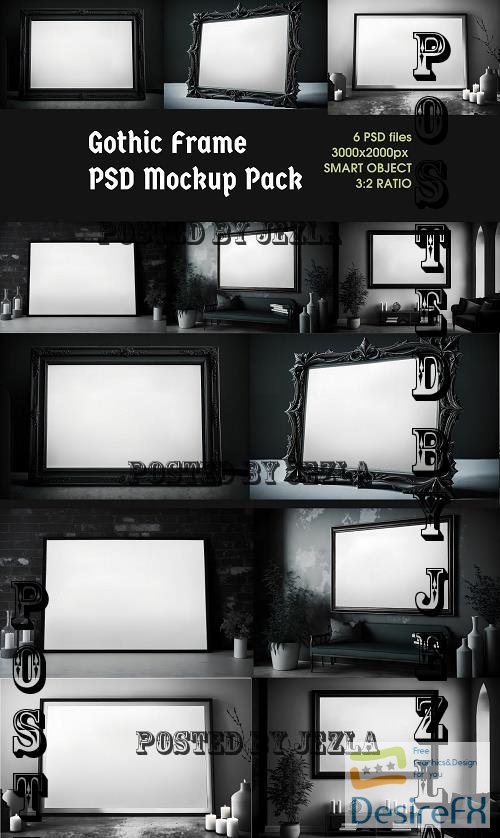 Gothic Frame PSD Mockup Pack, Digital Frame, 3:2 ratio Frame - 2484757
