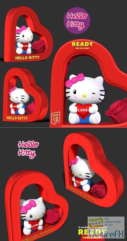 Hello Kitty - Valentine 3D Print