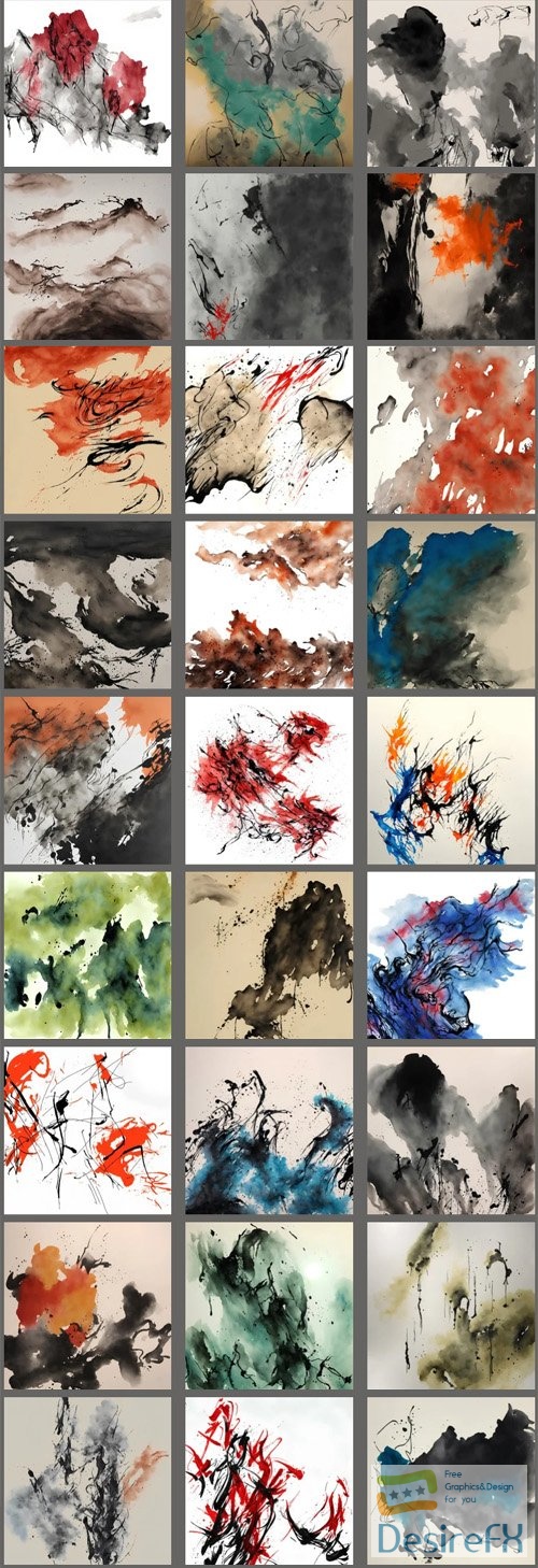 Ink Abstract Textures - 50 Photoshop Overlays Collection