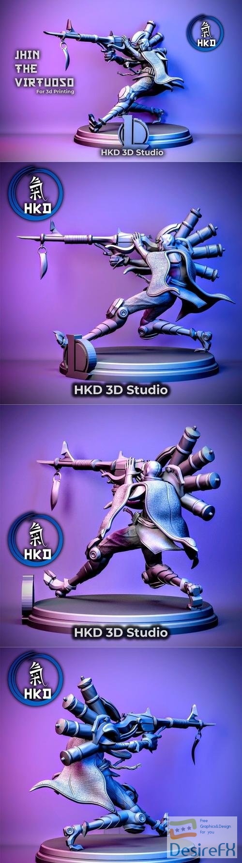 Jhin The virutoso Fanart - League of legends 3D Print