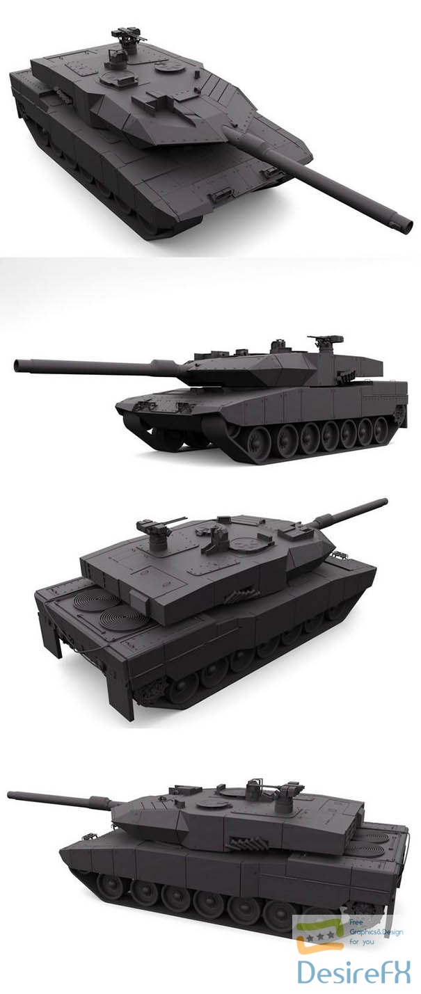 Leopard 2A7 Tank 3D Model