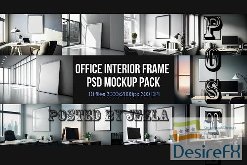 Office interior frame Psd Mockup Pack, Wall Art Mockup - 2474081