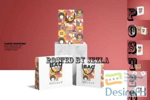 Paper Shopping Bag Packaging Mockup - 13429245