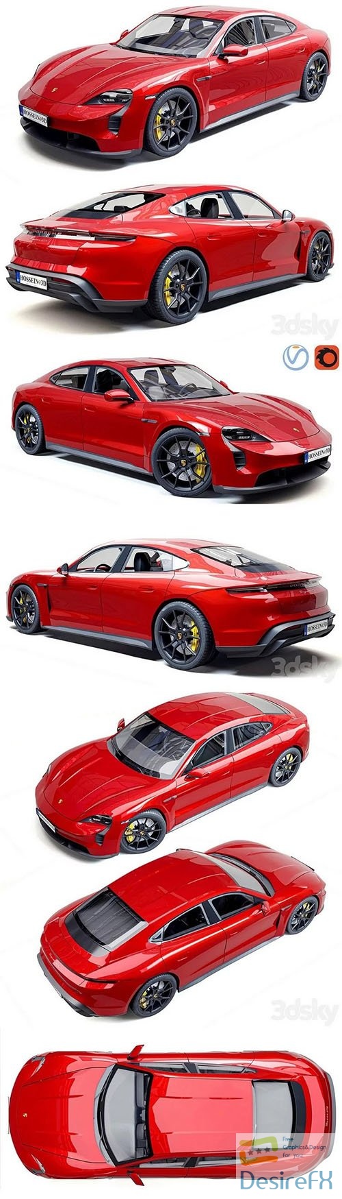 Porsche Taycan GTS 2022 3d model