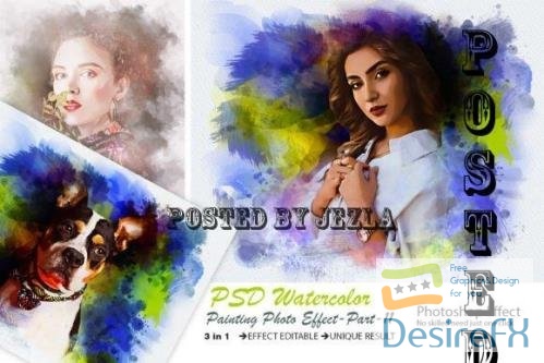 PSD Watercolor Painting Photo Effect - 10969218