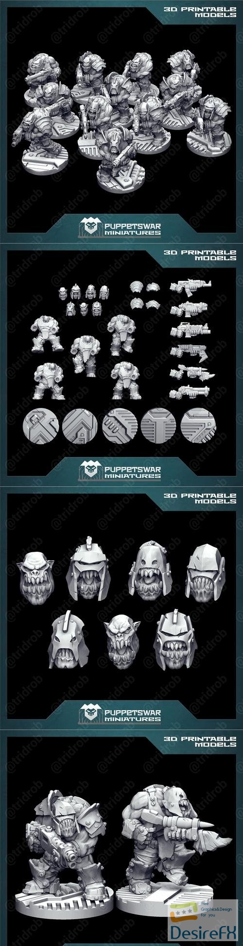 Puppetswar - Orc Heavy Gunners 3D Print