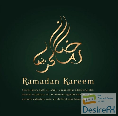 Ramadan Kareem - Arabic Calligraphy Vector Design Template