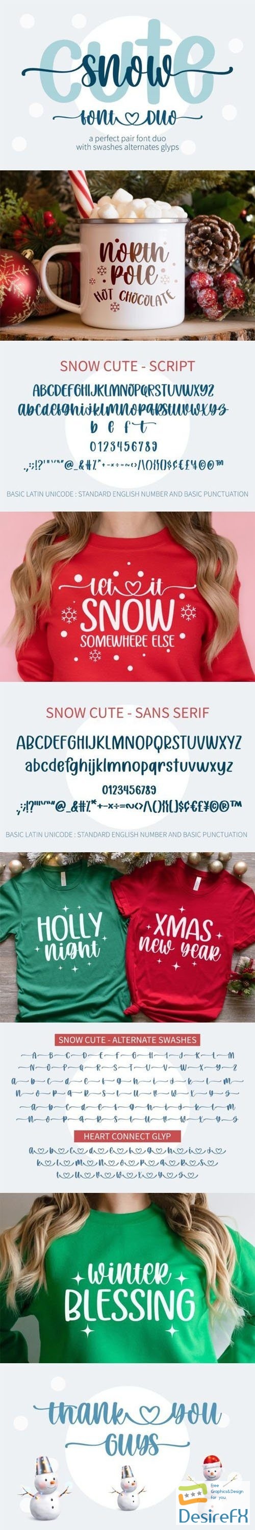 Snow Cute - Handwritten Duo Font