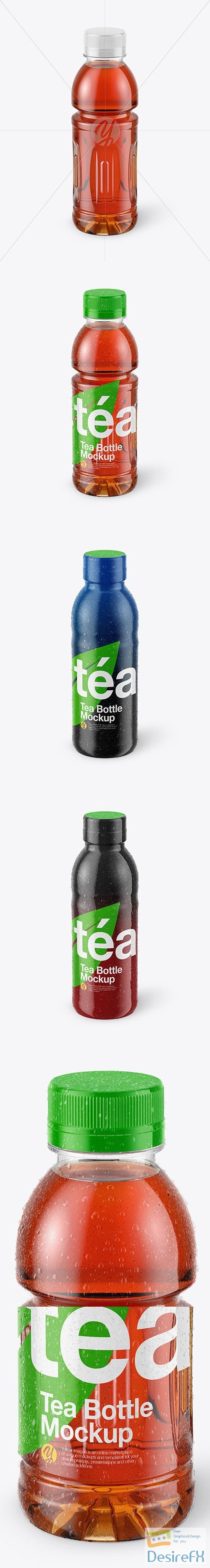 Tea Bottle with Condensation in Shrink Sleeve Mockup 48030