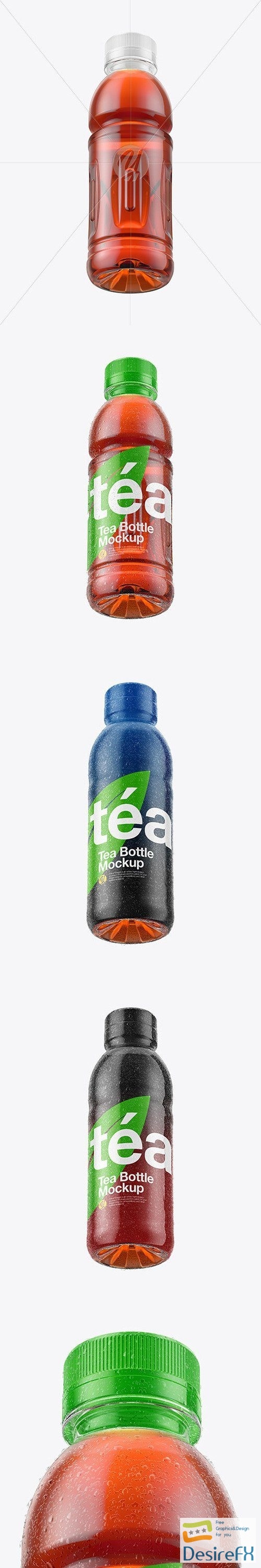 Tea Bottle with Condensation in Shrink Sleeve Mockup 48062