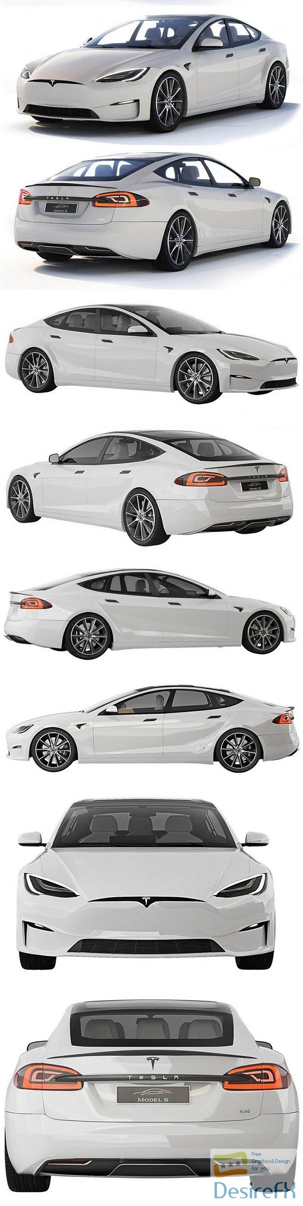Tesla Model S Plaid 2021 3D Model
