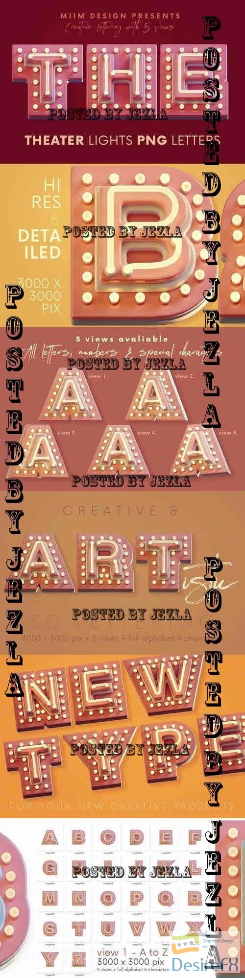 Theater Lights - 3D Lettering - 12646336