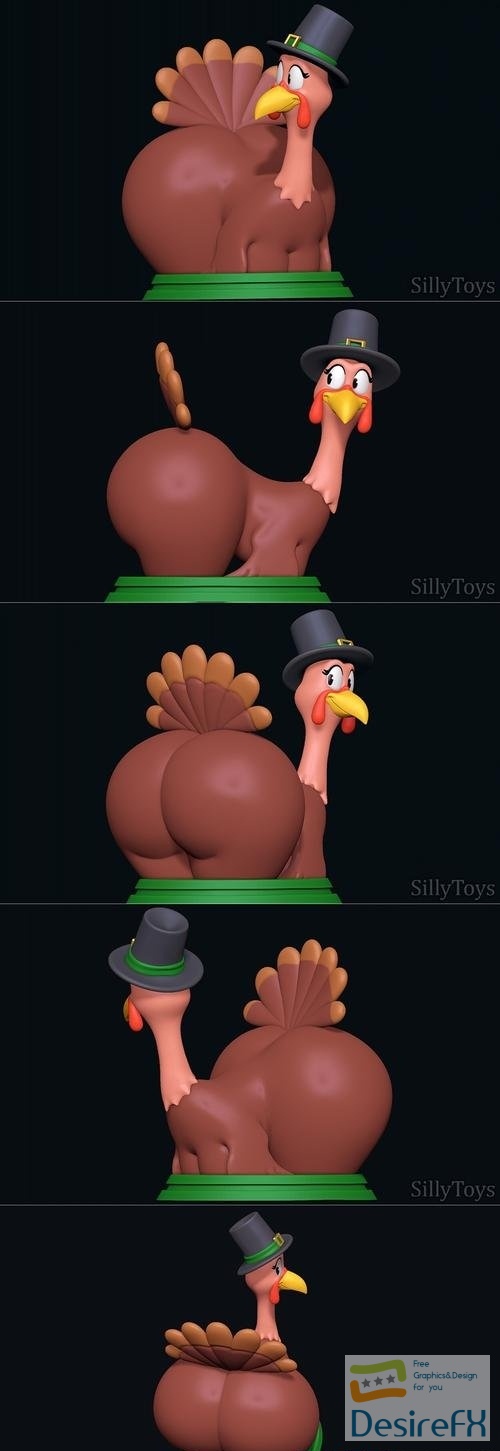Turkey Big Booty for Thanksgiving 3D Print