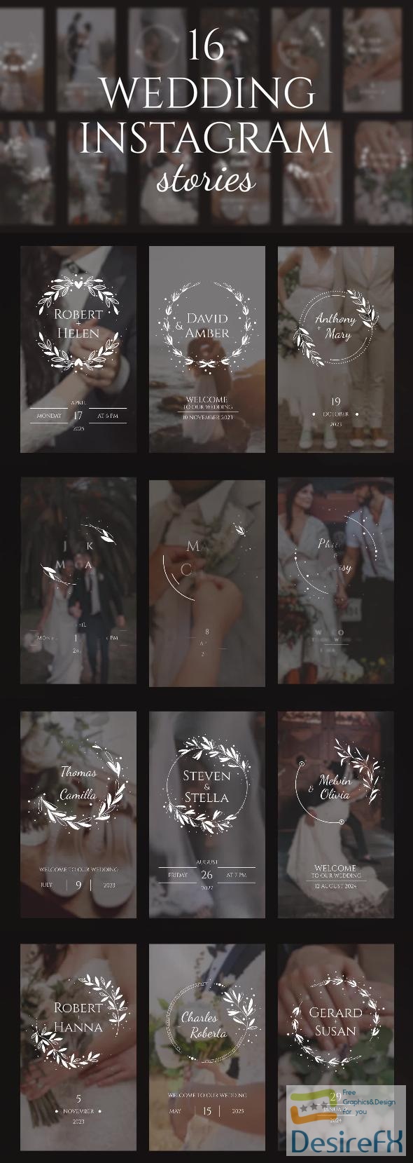 VideoHive 16 Wedding Instagram Stories 43650692