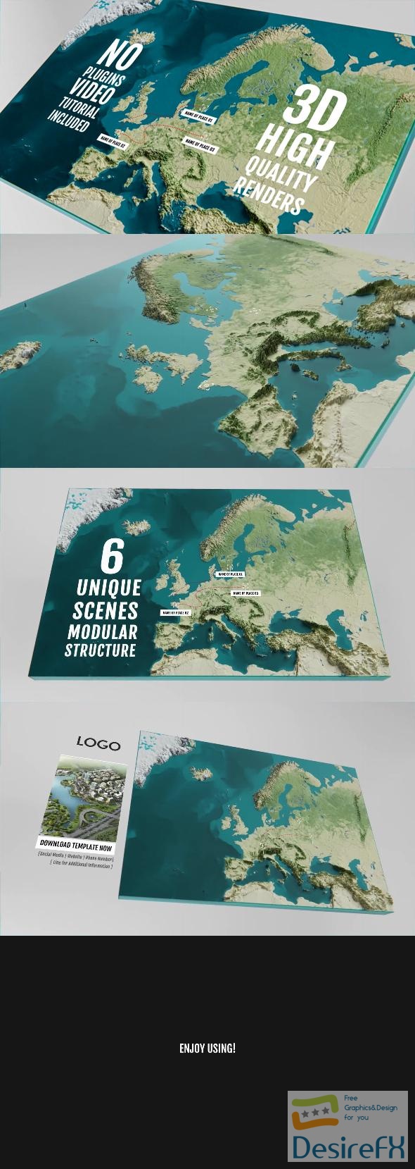 VideoHive 3D Physical Map - Europe 44145751
