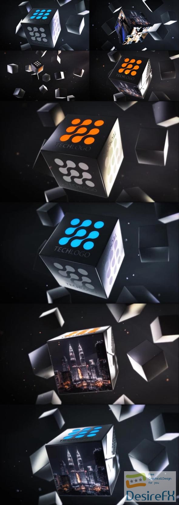 VideoHive Abstract Business Cubes Logo Reveals 23389823