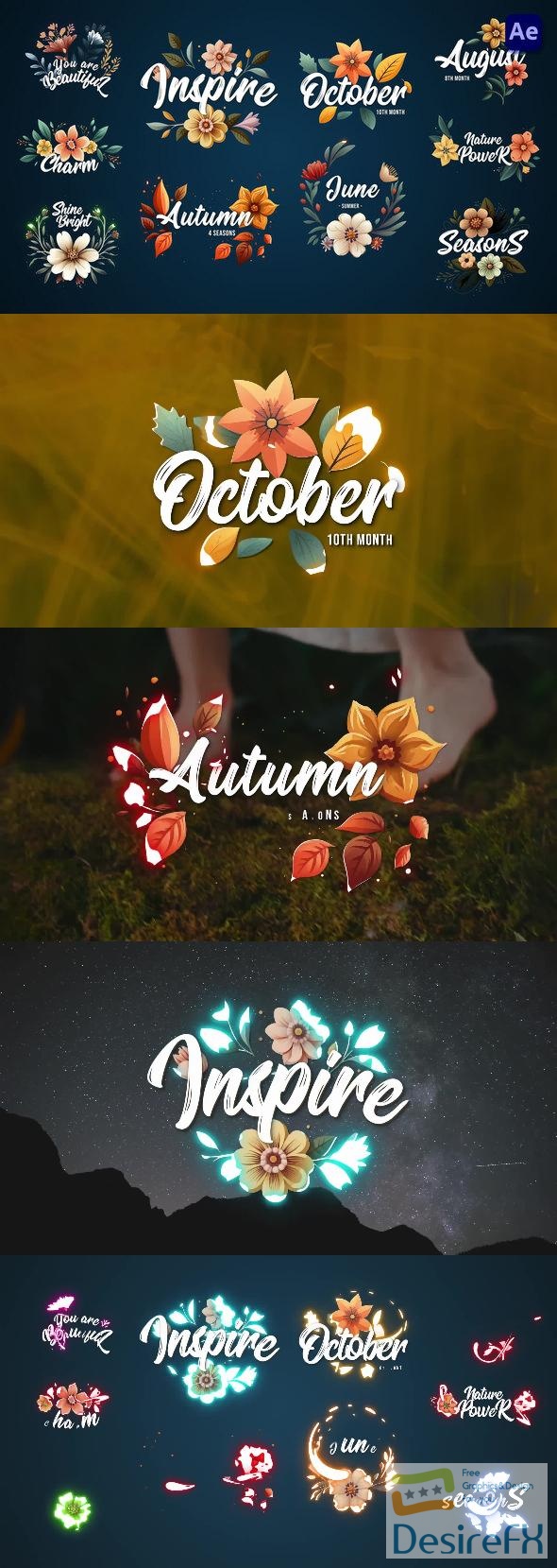 VideoHive Flower titles [After Effects] 43864898