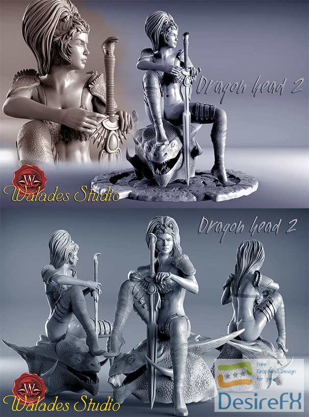 Walades Studio – Dragon Head 2 – 3D Print