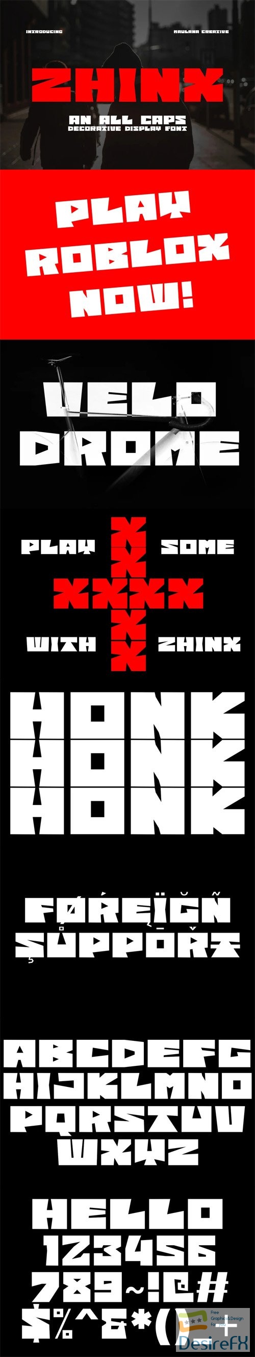 Zhinx - All Caps Decorative Display Font