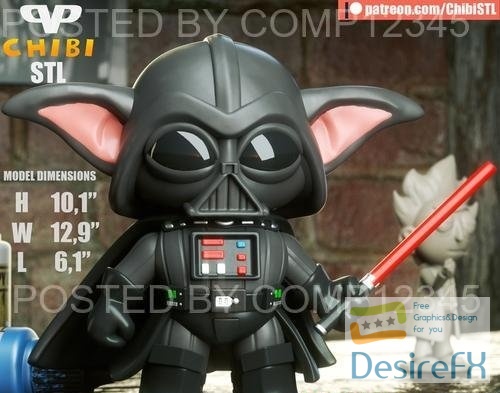 3DXM - Baby Yoda as Darth Vader Chibi 3D Print
