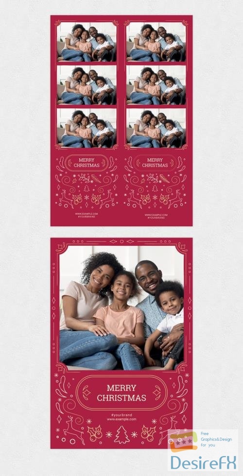 Adobestock - Christmas Photo Booth Layout with Ornate Illustrations 396609435